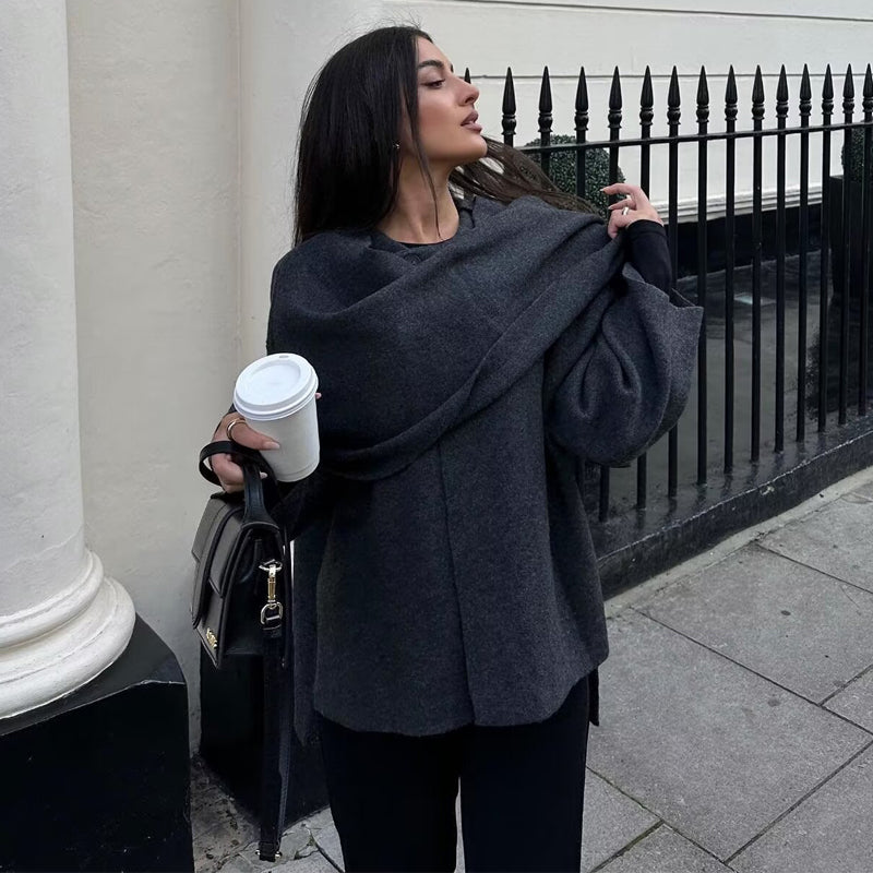 Women's Plush Scarf Parka